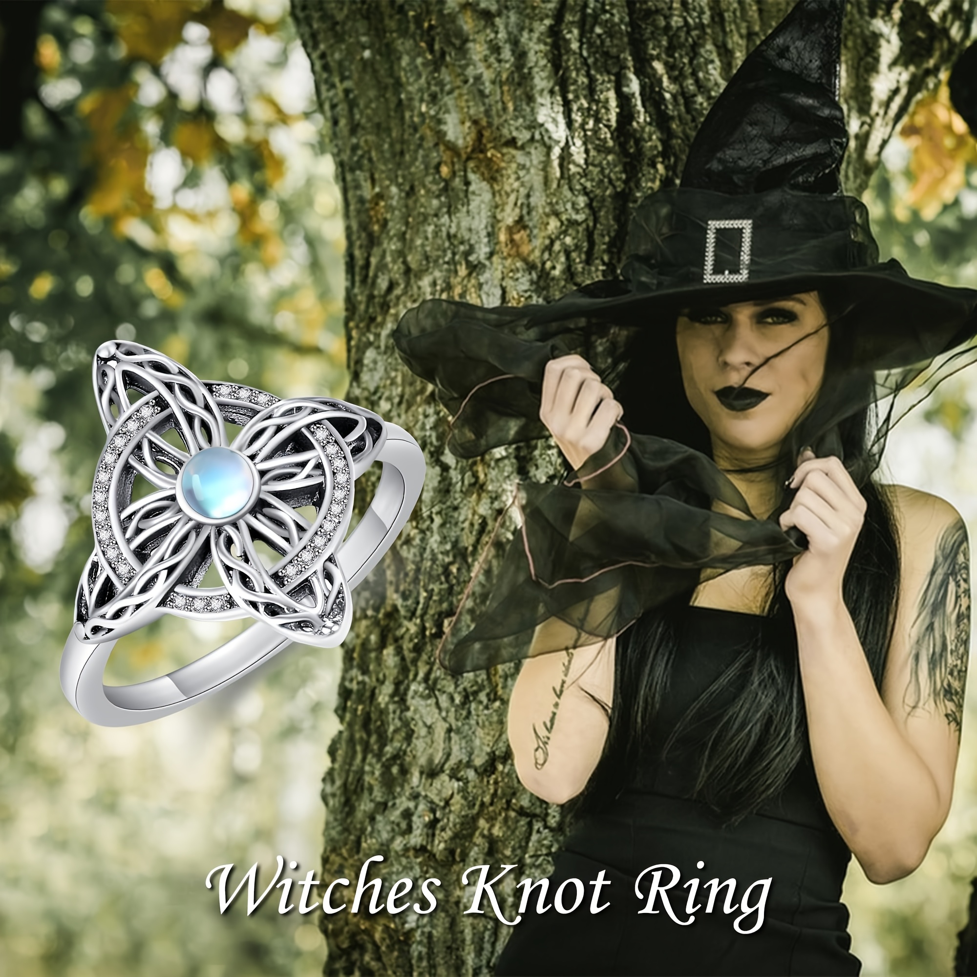 Witches Knot Ring Sterling Silver Celtic Ring Irish Witches Knot